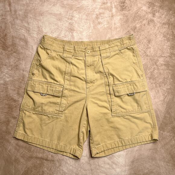 L.L. Bean Yellow Cargo Shorts Tactical Workwear Outdoor Men's 34REG Hiking Retro - Picture 6 of 6